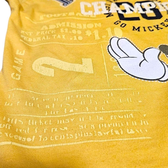 Vtg y2k Disney Mickey Mouse Hoodie Baby Boy 18M Yellow Long Sleeve 100% Cotton - Picture 3 of 7